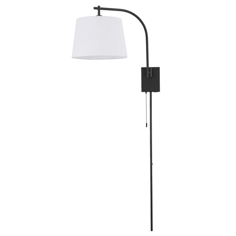 Gosling 22.5" Mid-Century Modern Plug-In or Hardwired Iron LED Gooseneck Swing Arm Wall Sconce with Pull-Chain and USB Charging Port
