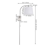 Gosling 22.5" Mid-Century Modern Plug-In or Hardwired Iron LED Gooseneck Swing Arm Wall Sconce with Pull-Chain and USB Charging Port