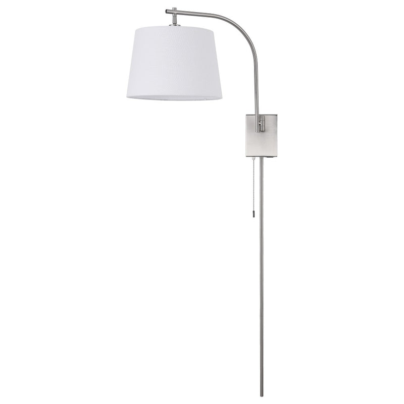 Gosling 22.5" Mid-Century Modern Plug-In or Hardwired Iron LED Gooseneck Swing Arm Wall Sconce with Pull-Chain and USB Charging Port