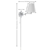 David 18.5" Modern French Country Swing Arm Plug-In or Hardwired Iron LED Star Wall Sconce with Pull-Chain and USB Charging Port - JONATHAN Y