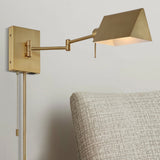 Arlo Farmhouse Industrial Single Swing Arm Plug-In or Hardwired Iron LED Wall Sconce with Pull-Chain - JONATHAN Y