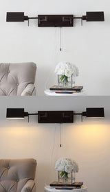 Arlo Farmhouse Industrial Single Swing Arm Plug-In or Hardwired Iron LED Wall Sconce with Pull-Chain