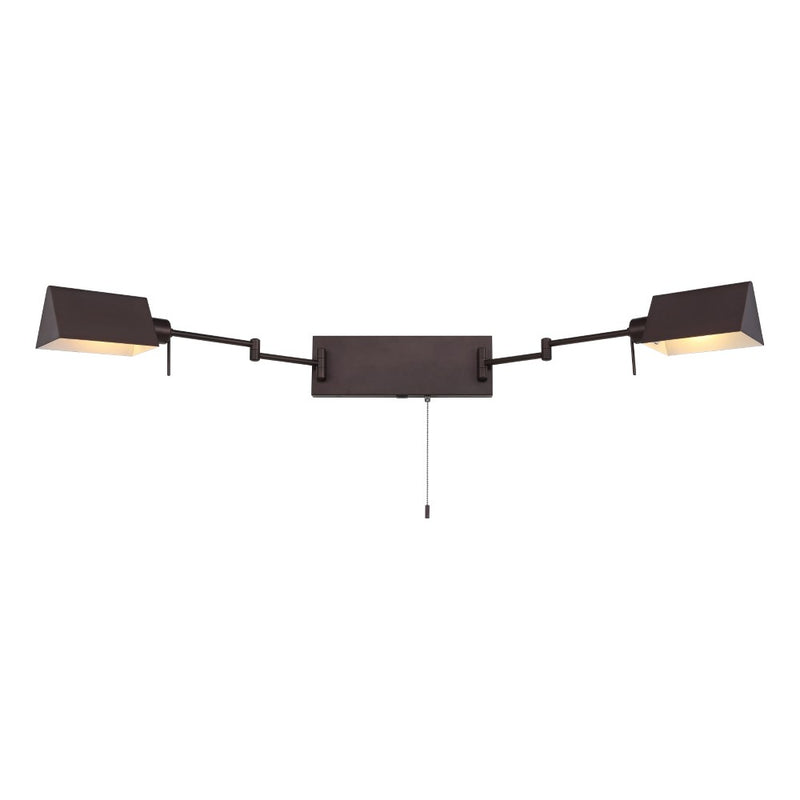 Arlo Farmhouse Industrial Single Swing Arm Plug-In or Hardwired Iron LED Wall Sconce with Pull-Chain