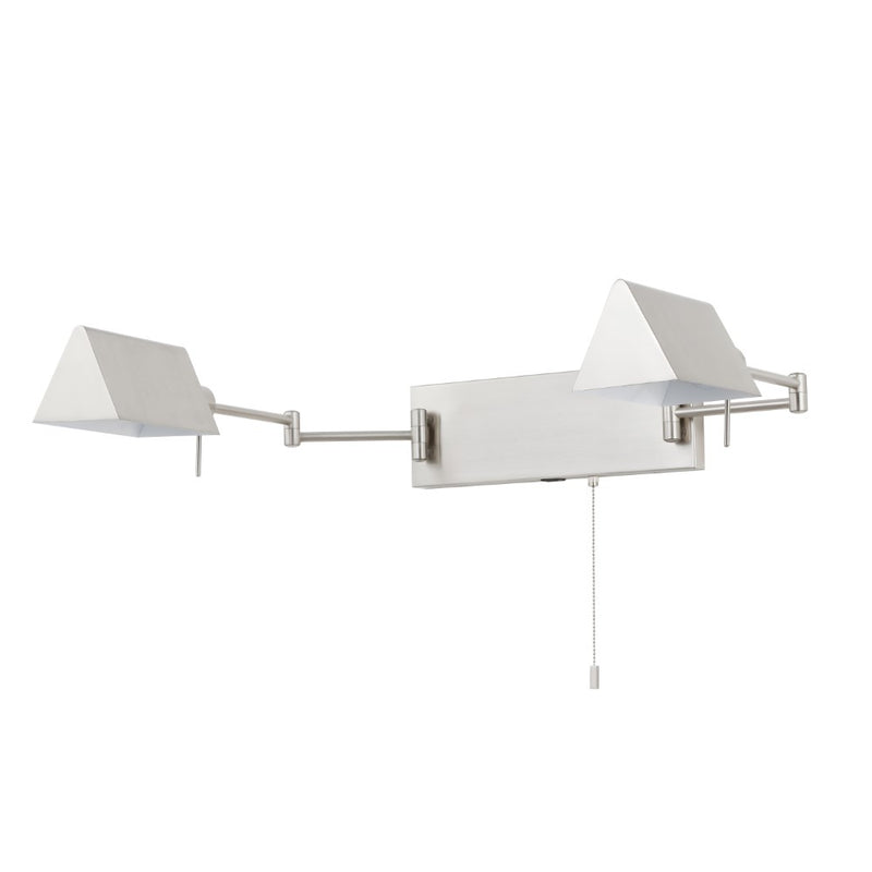 Arlo Farmhouse Industrial Single Swing Arm Plug-In or Hardwired Iron LED Wall Sconce with Pull-Chain