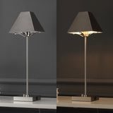 Ruthen 25" Industrial Style Iron Pyramid Bedside LED Table Lamp with USB Charging Port - JONATHAN Y