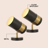 Astra 9.25" Modern Industrial Iron Adjustable Indoor LED Floor Spotlight
