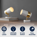 Astra 9.25" Modern Industrial Iron Adjustable Indoor LED Floor Spotlight