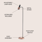 Brady 59.50" Metal LED Task Floor Lamp - JONATHAN Y