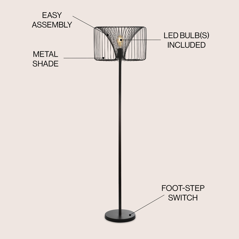 Gridley 61" Metal LED Floor Lamp - JONATHAN Y