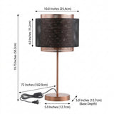 Tribeca 19.7" Metal LED Table Lamp Copper/Black – DIM