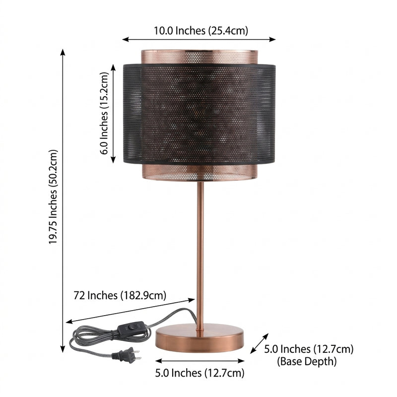 Tribeca 19.7" Metal LED Table Lamp Copper/Black – DIM