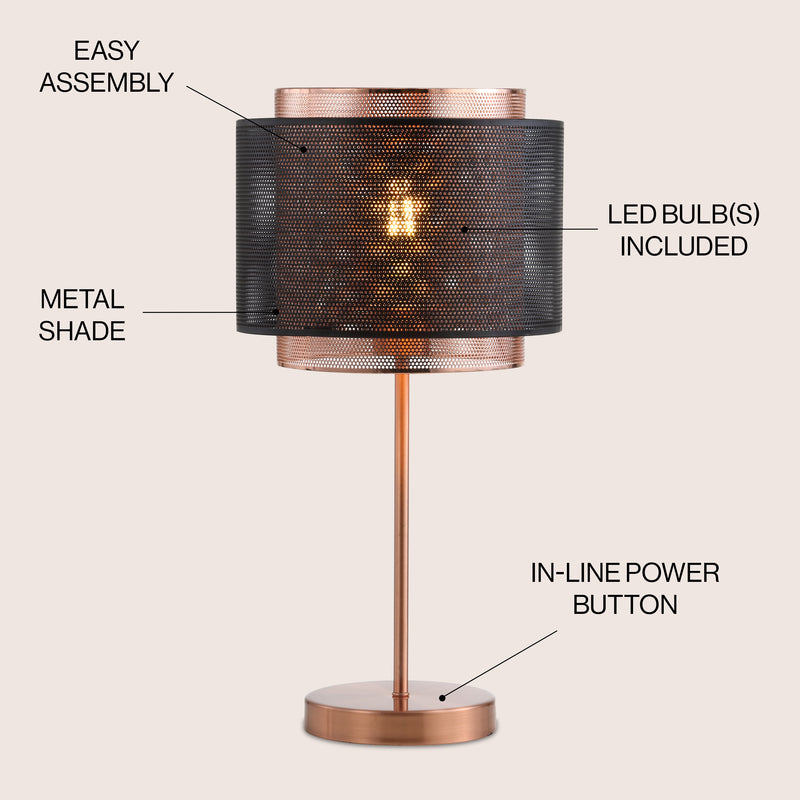 Tribeca 19.7" Metal LED Table Lamp - JONATHAN Y