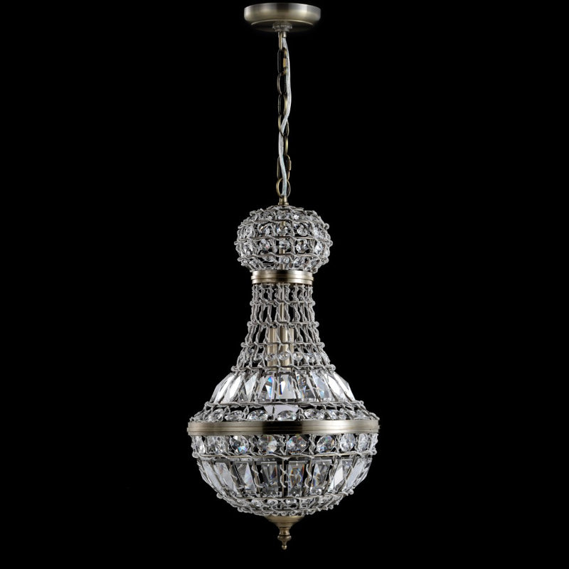 Regina Crystal/Metal Empire LED Pendant - JONATHAN Y