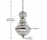 Regina Crystal/Metal Empire LED Pendant Antique Brass / 12" – DIM