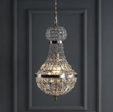 Regina Crystal/Metal Empire LED Pendant - JONATHAN Y