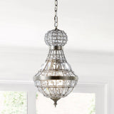 Regina Crystal/Metal Empire LED Pendant - JONATHAN Y