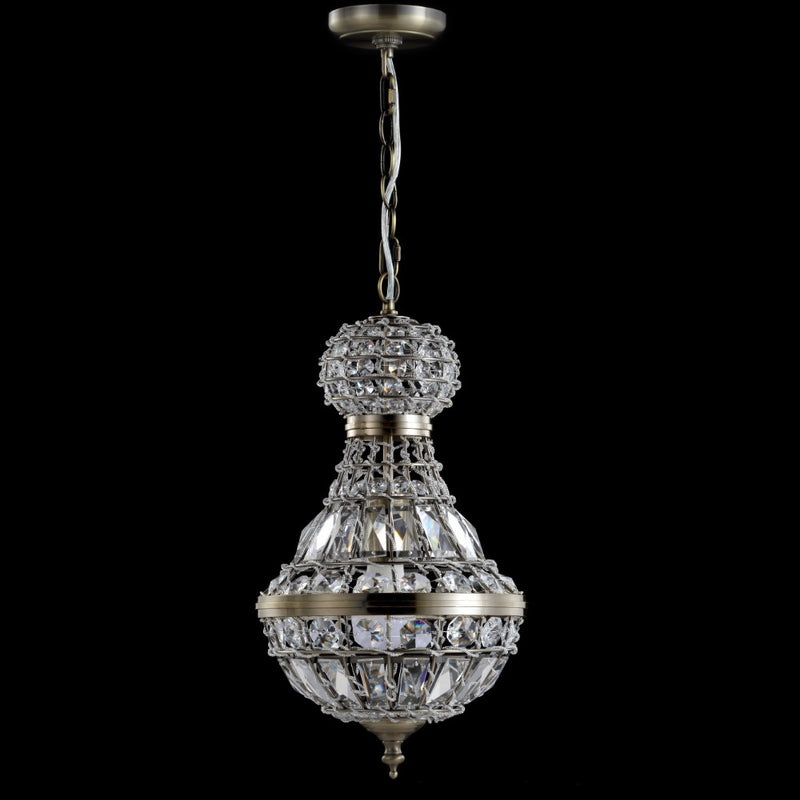 Regina Crystal/Metal Empire LED Pendant - JONATHAN Y