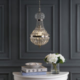 Regina Crystal/Metal Empire LED Pendant - JONATHAN Y
