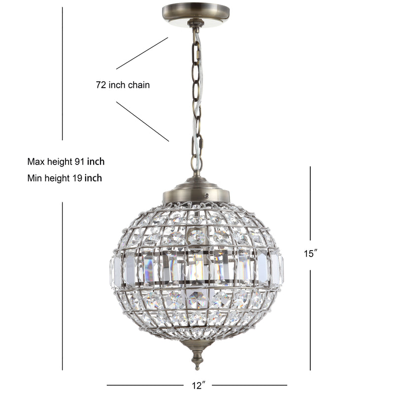Georgina Crystal/Metal LED Pendant - JONATHAN Y