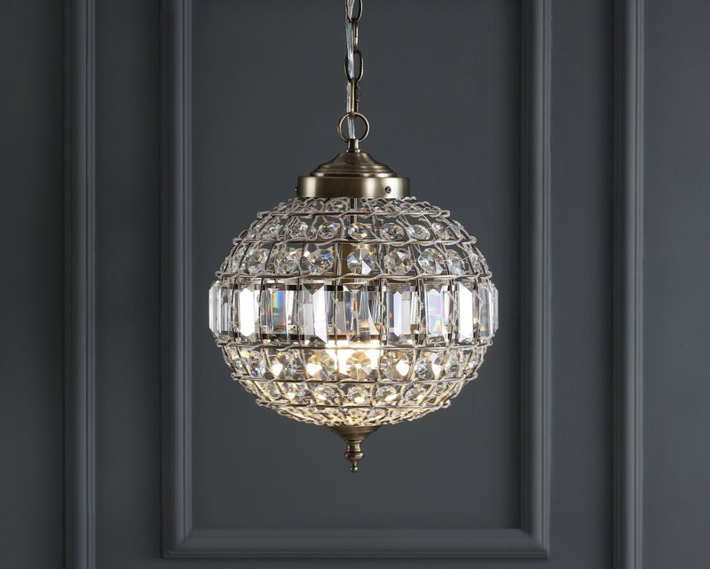 Georgina Crystal/Metal LED Pendant - JONATHAN Y