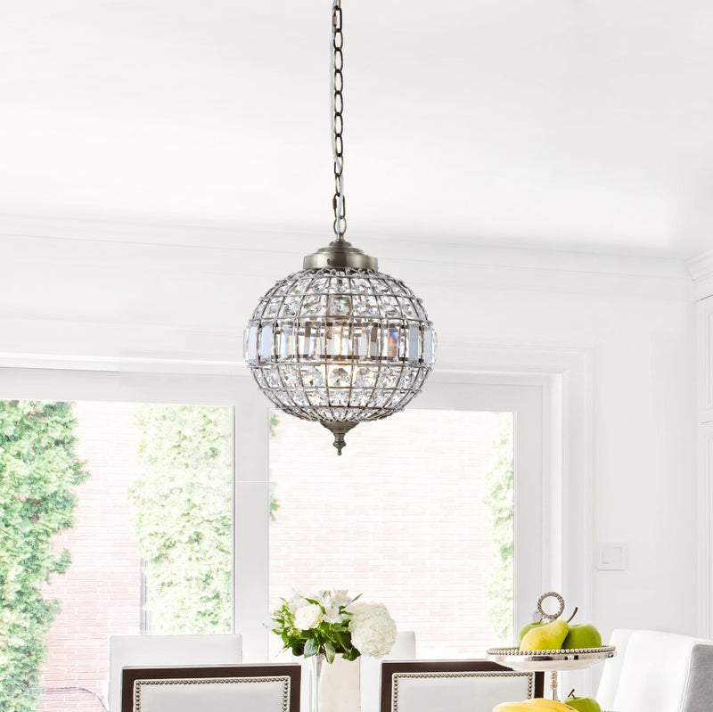 Georgina Crystal/Metal LED Pendant - JONATHAN Y