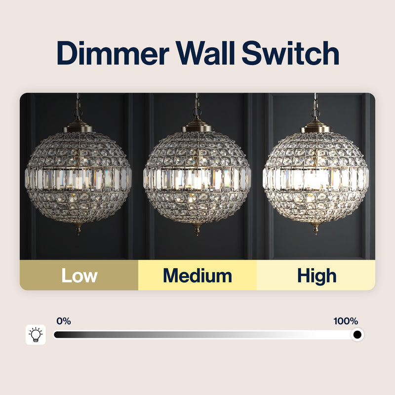 Georgina Crystal/Metal LED Pendant