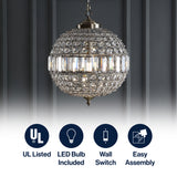 Georgina Crystal/Metal LED Pendant