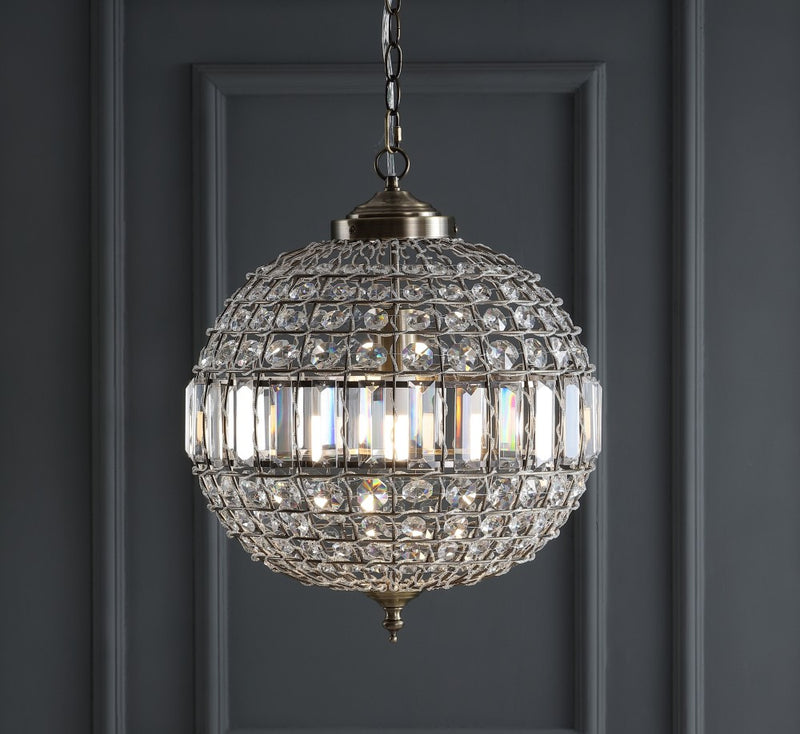 Georgina Crystal/Metal LED Pendant - JONATHAN Y