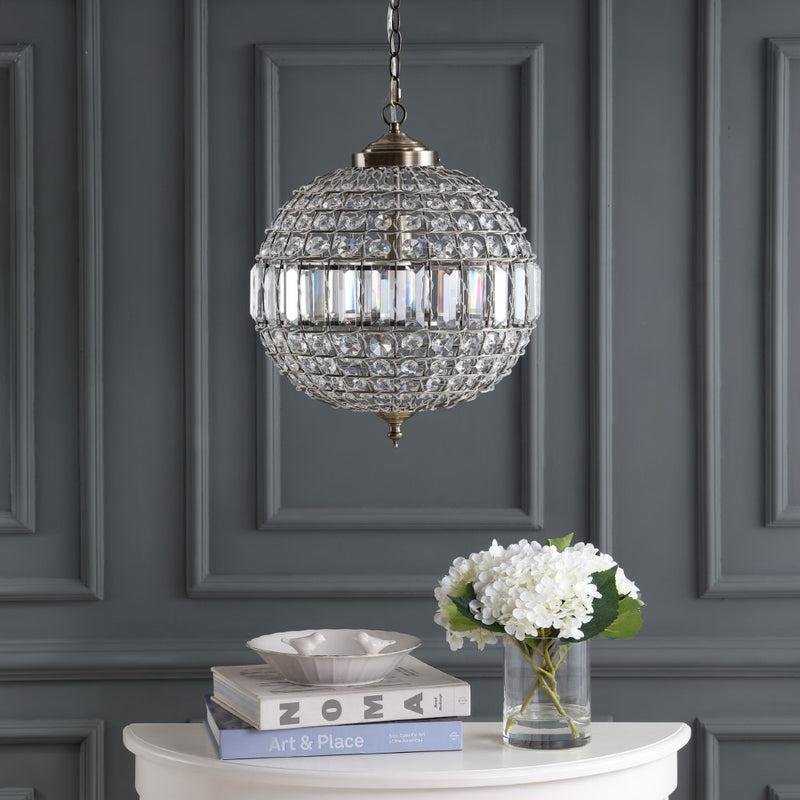 Georgina Crystal/Metal LED Pendant - JONATHAN Y