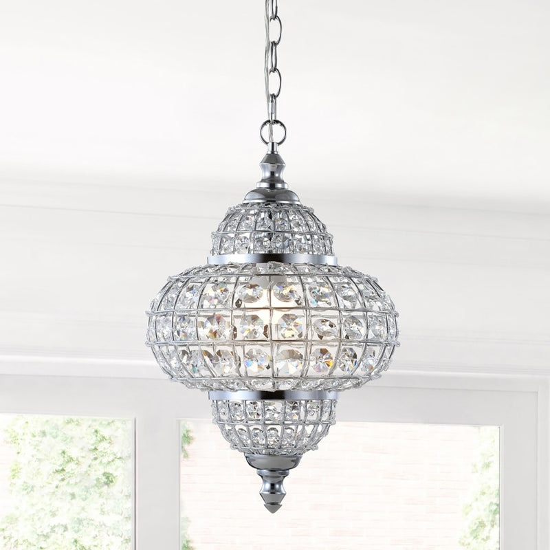Juliette 12" Crystal/Metal LED Pendant Pendant - JONATHAN Y