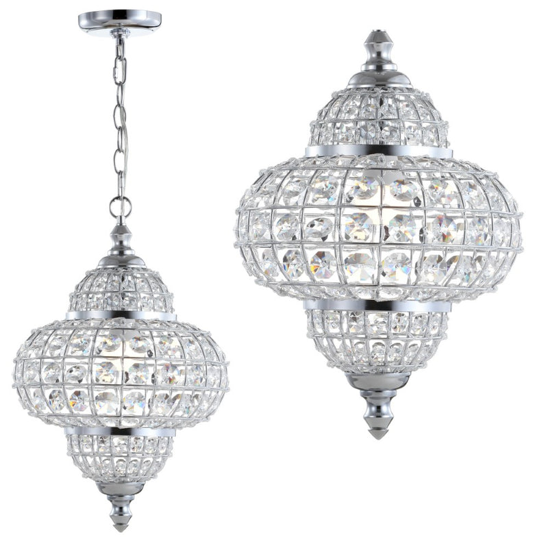 Juliette 12" Crystal/Metal LED Pendant Pendant - JONATHAN Y