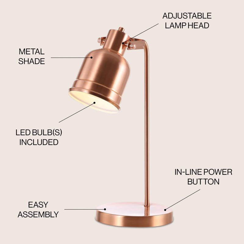 Edgar 18" Metal LED Task Lamp - JONATHAN Y