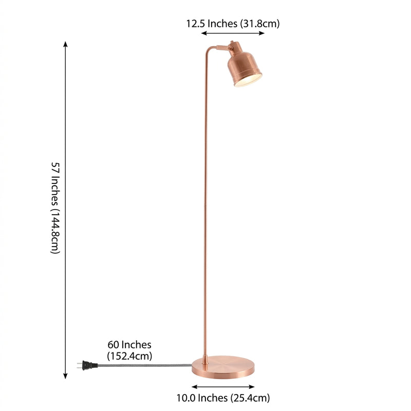Brandon 57" Metal Task LED Floor Lamp Copper – DIM