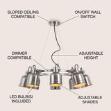 Liam 20" Metal LED Chandelier - JONATHAN Y