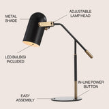 Edison 19.25" Metal LED Task Lamp - JONATHAN Y