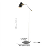 Eugenio 58.5" Metal LED Floor Lamp Black/Brass Gold – DIM