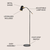 Eugenio 58.5" Metal LED Floor Lamp - JONATHAN Y