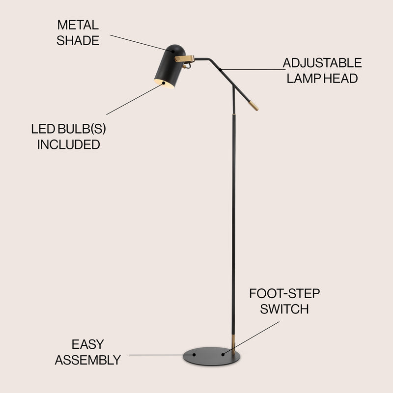 Eugenio 58.5" Metal LED Floor Lamp - JONATHAN Y