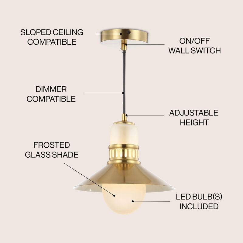 Colin Adjustable Iron/Glass Retro Hurricane LED Pendant