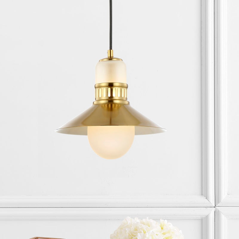 Colin Adjustable Iron/Glass Retro Hurricane LED Pendant - JONATHAN Y
