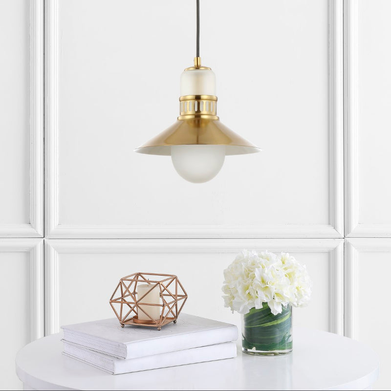 Colin Adjustable Iron/Glass Retro Hurricane LED Pendant - JONATHAN Y
