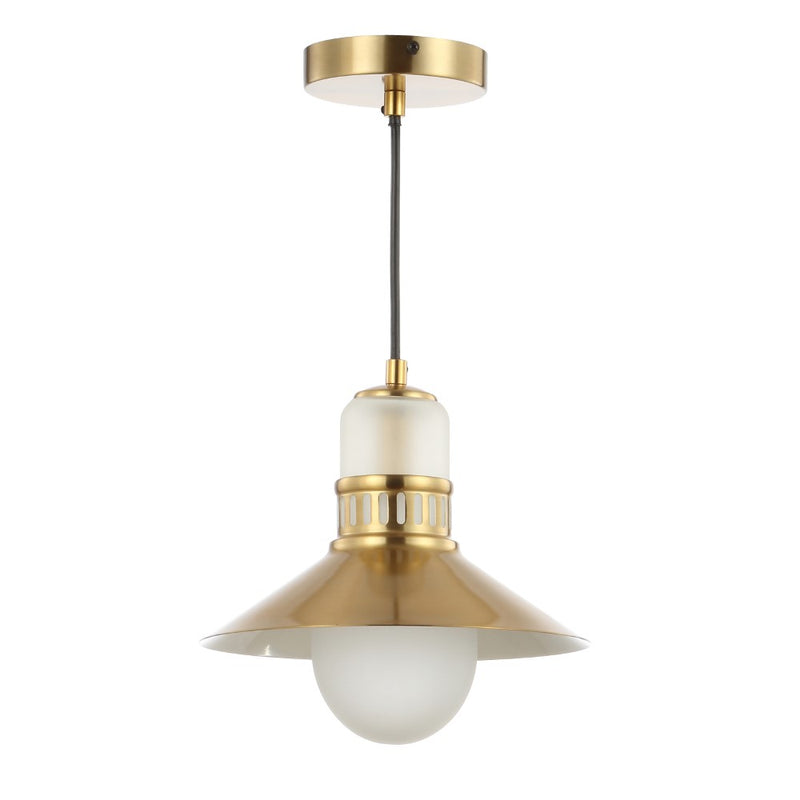 Colin Adjustable Iron/Glass Retro Hurricane LED Pendant - JONATHAN Y