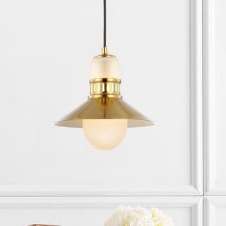 Colin Adjustable Iron/Glass Retro Hurricane LED Pendant - JONATHAN Y