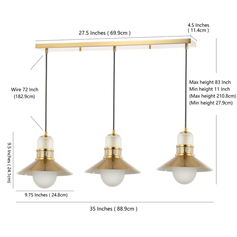 Colin Adjustable Iron/Glass Retro Hurricane LED Pendant - JONATHAN Y