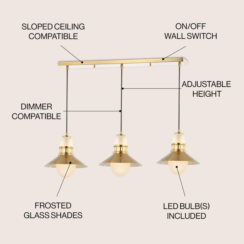 Colin Adjustable Iron/Glass Retro Hurricane LED Pendant