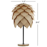 Simon 20.5" Pinecone Wood/Metal LED Table Lamp - JONATHAN Y
