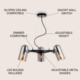 Loki 22" Adjustable Metal LED Chandelier - JONATHAN Y