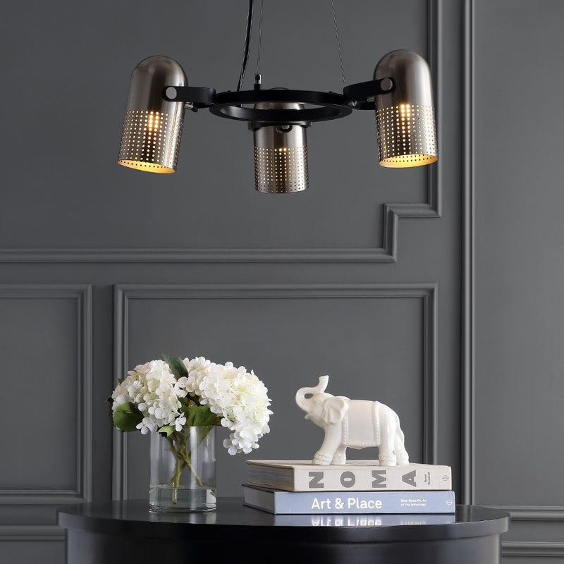 Loki 22" Adjustable Metal LED Chandelier - JONATHAN Y