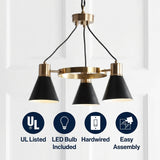 Apollo Metal LED Pendant Black/Brass Gold / 22" – ICONS