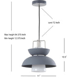 Paul 11" Farmhouse Metal LED Pendant - JONATHAN Y